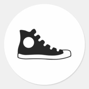 Hoch oben Sneaker Runder Aufkleber