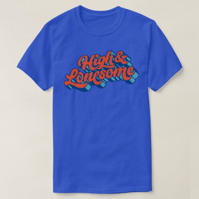 Hoch und einsam Typografie Bluegrass Festival T-Shirt (Design vorne)
