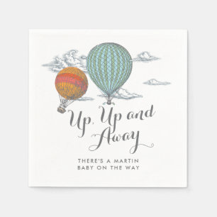 Hoch und weg Babydusche Heißluftballons Serviette
