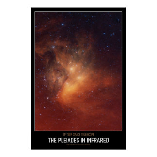 Hochauflösende Astronomie Die Pleiaden in Infrarot Poster
