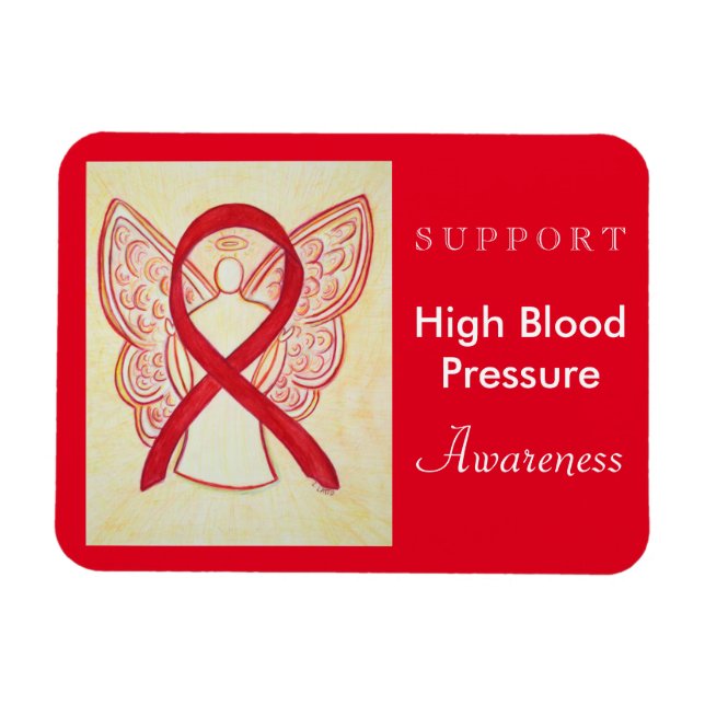 Hochblutdruckbewusstsein Ribbon Angel Magnet (Horizontal)