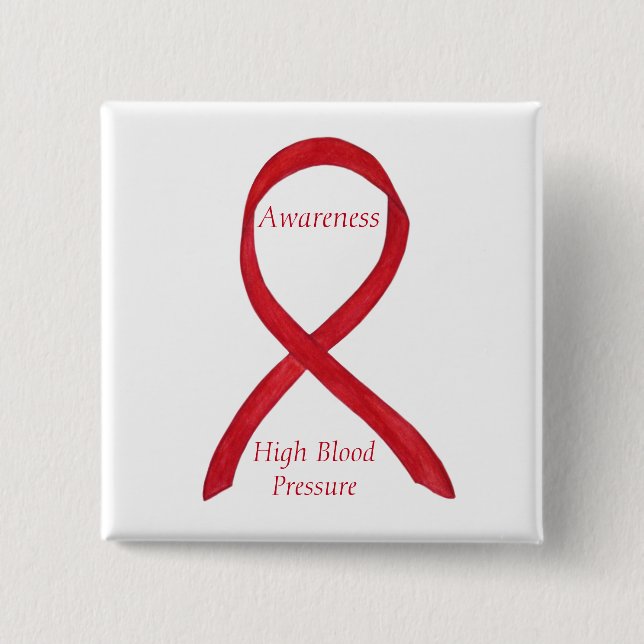 Hochblutdruckbewusstsein Rotes Button (Vorderseite)