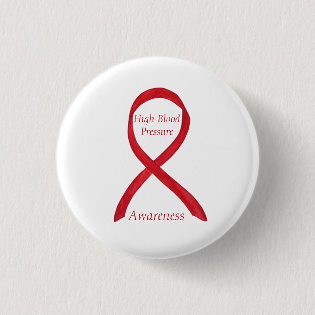 Hochblutdruckbewusstsein Rotes Button (Vorderseite)