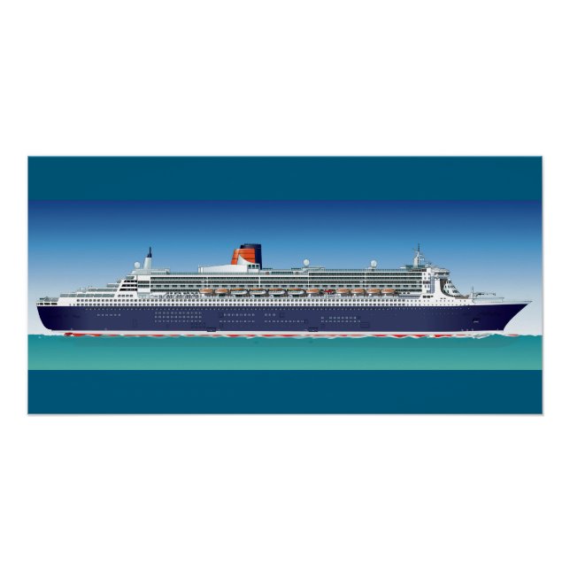Hochdetailliertes Kreuzfahrtschiff Poster (Vorderseite)