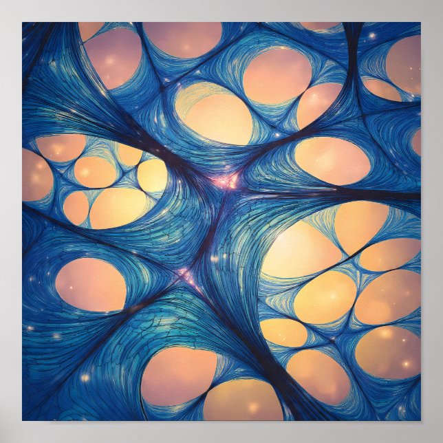 Hochenergetisches Wurmloch Abstractes Hintergrundb Poster (Vorne)