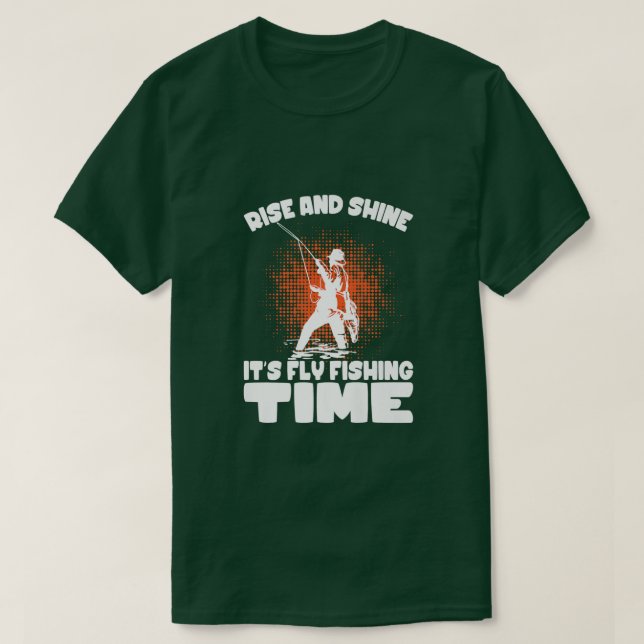 Hochfahren und Shine seine Fangzeit Fischer T-Shirt (Design vorne)