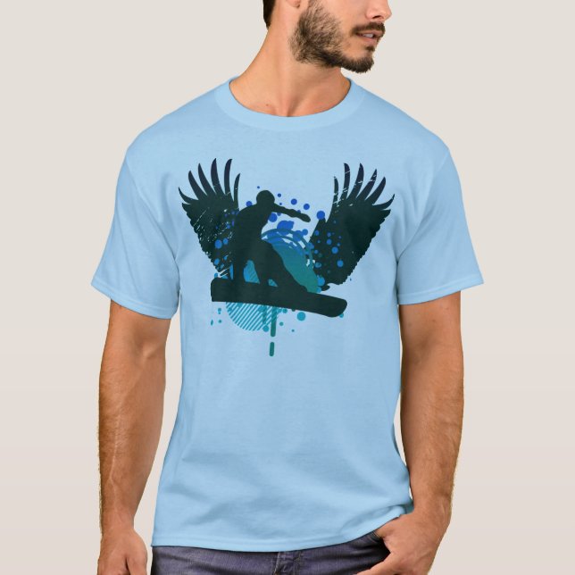 Hochfi Snowboarden. Der Ozean verblasst mit aquama T-Shirt (Vorderseite)