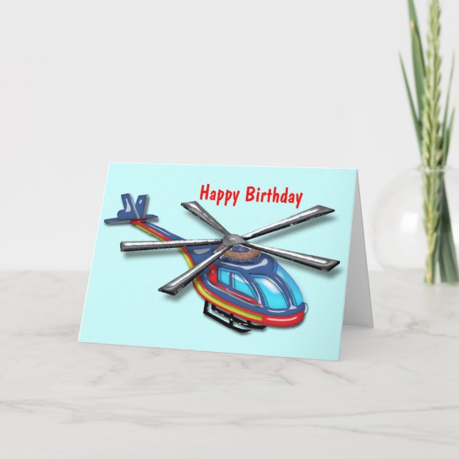 Hochfliegender Hubschrauber-alles Gute zum Karte (Vorderseite)