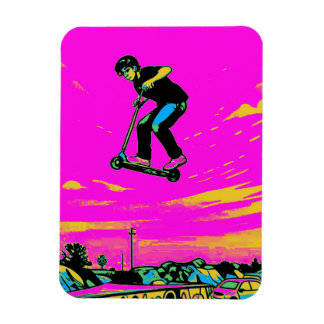 Hochfliegender Stunt - Rollerfahrer Magnet