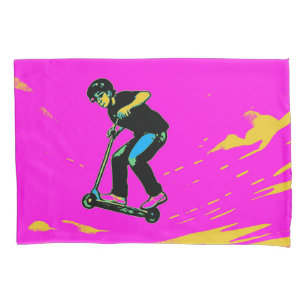 Hochfliegender Stunt - Scooter-Fahrer Kissenbezug