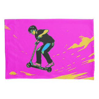 Hochfliegender Stunt - Scooter-Fahrer Kissenbezug