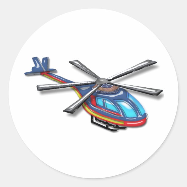 Hochfliegerhubschrauber Runder Aufkleber (Vorderseite)