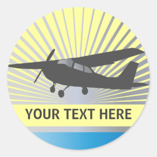 Hochflügel-Luftfahrzeug - benutzerdefinierter Text Runder Aufkleber
