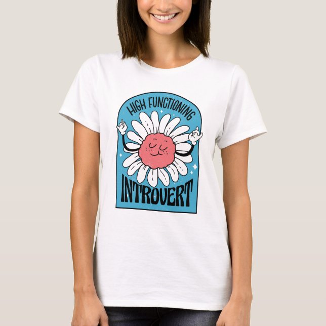 Hochfunktionierende Retro-Blume T-Shirt (Vorderseite)