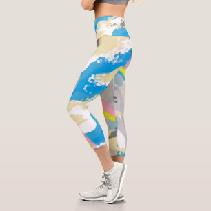 Hochgebranntes Capris: Regenbogen Capri Leggings