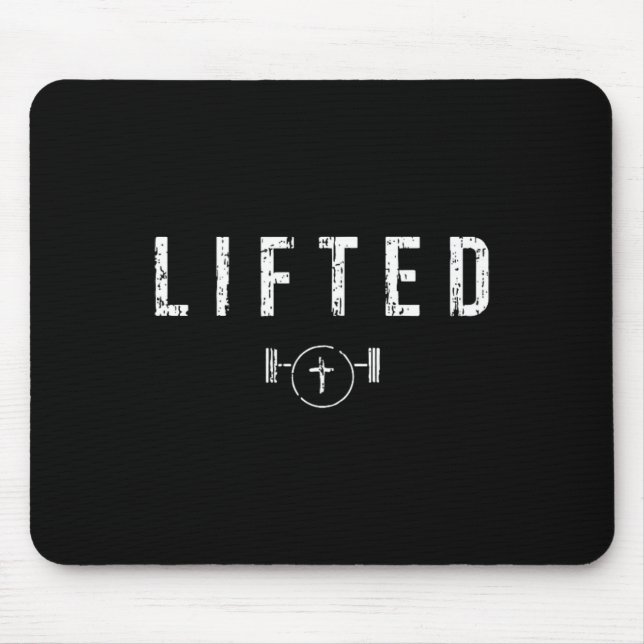 Hochgehobene Fitness Gym Workout Jesus Christliche Mousepad (Vorne)