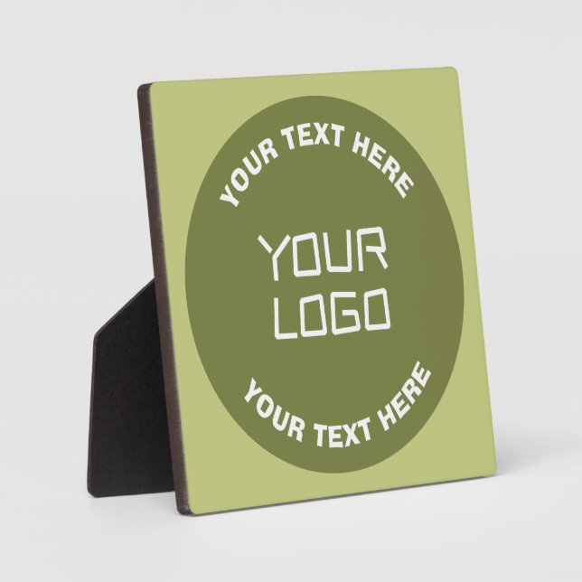 Hochgeladene Logos, Design und bearbeitbarer Text, Fotoplatte (Vorderseite)