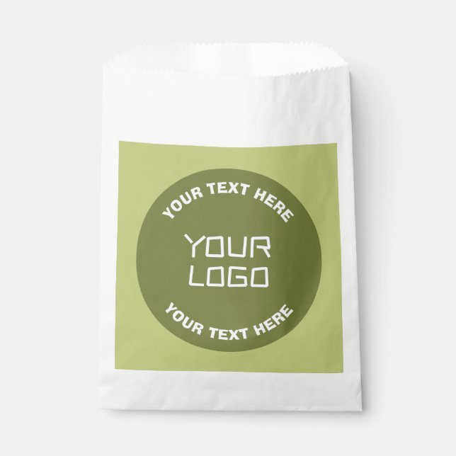Hochgeladene Logos, Design und bearbeitbarer Text, Geschenktütchen (Vorderseite)