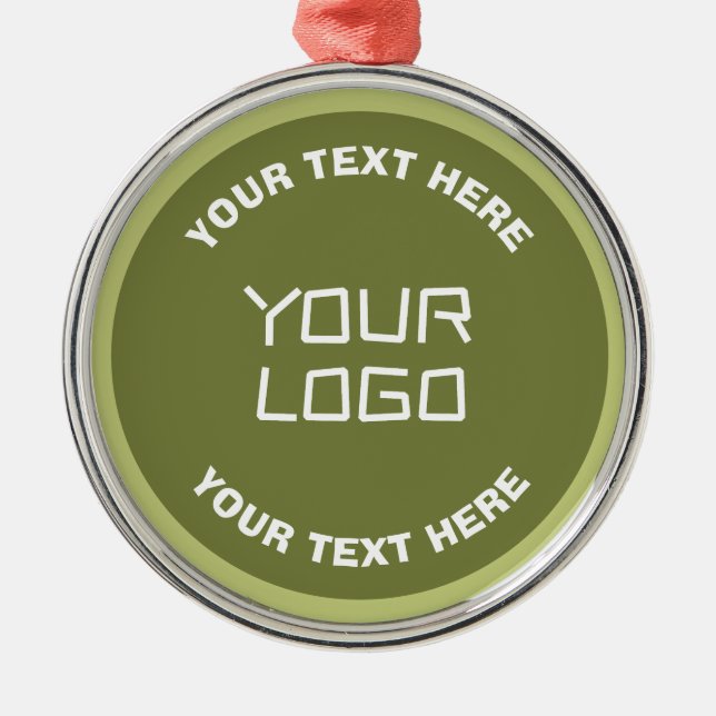 Hochgeladene Logos, Design und bearbeitbarer Text, Ornament Aus Metall (Vorne)