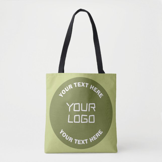 Hochgeladene Logos, Design und bearbeitbarer Text, Tasche (Vorderseite)