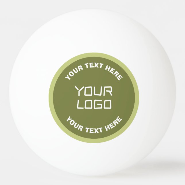 Hochgeladene Logos, Design und bearbeitbarer Text, Tischtennisball (Vorderseite)