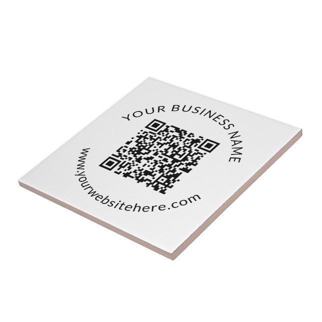 Hochgeladene QR-Code-Vorlage mit bearbeitbarem Tex Fliese (Seite)