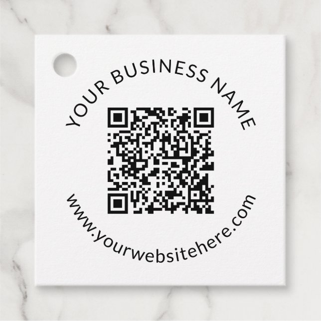 Hochgeladene QR-Code-Vorlage mit bearbeitbarem Tex Geschenkanhänger (Vorderseite)