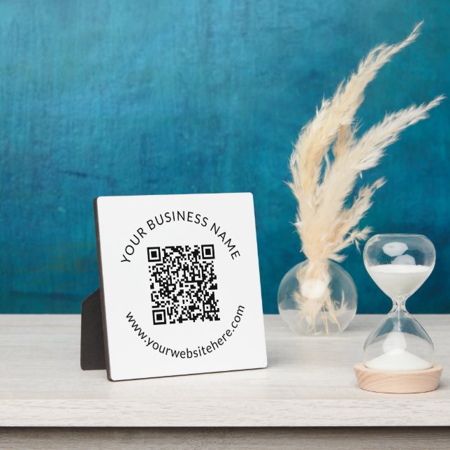 Hochgeladene QR-Codevorlage mit bearbeitbarem Text Fotoplatte (InSitu)