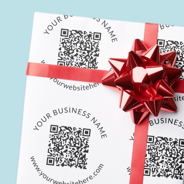 Hochgeladene QR-Codevorlage mit bearbeitbarem Text Geschenkpapier (Von Creator hochgeladen)