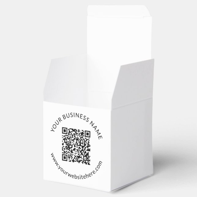 Hochgeladene QR-Codevorlage mit bearbeitbarem Text Geschenkschachtel (Geöffnet)