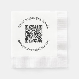 Hochgeladene QR-Codevorlage mit bearbeitbarem Text Serviette