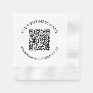 Hochgeladene QR-Codevorlage mit bearbeitbarem Text Serviette