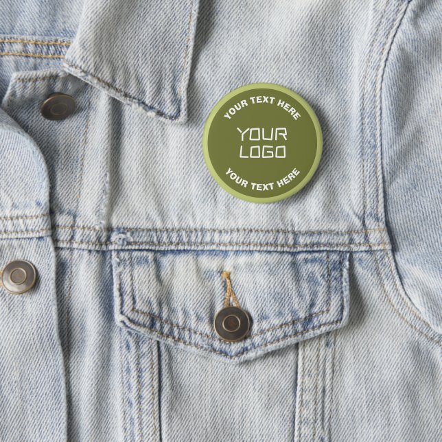 Hochgeladenes Logo oder Design & editierbarer Text Button (Beispiel)