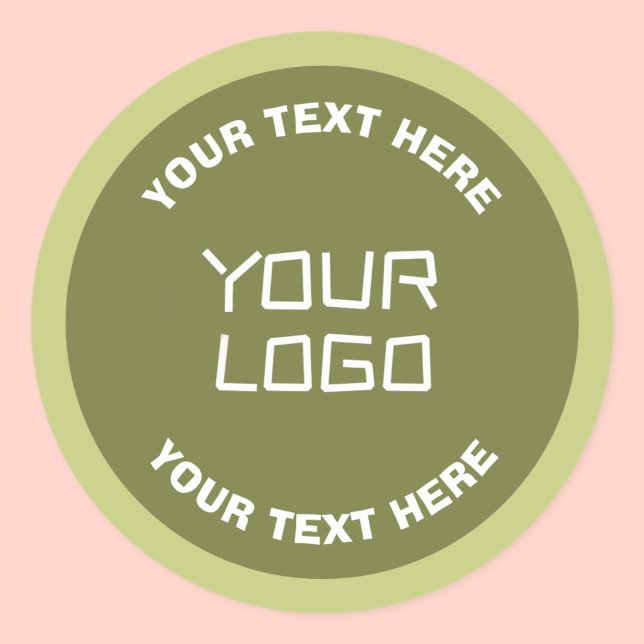 Hochgeladenes Logo oder Design & editierbarer Text Runder Aufkleber (Von Creator hochgeladen)