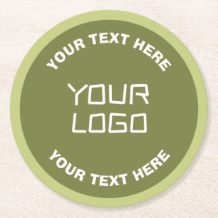 Hochgeladenes Logo oder Design & editierbarer Text Runder Pappuntersetzer