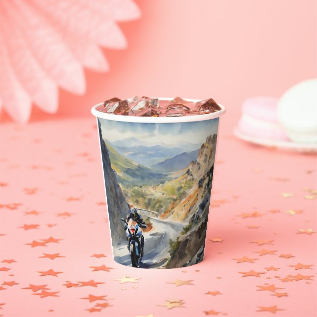 Hochgeschwindigkeits-Abenteuer in lebendiger Bergw Pappbecher (Insitu)