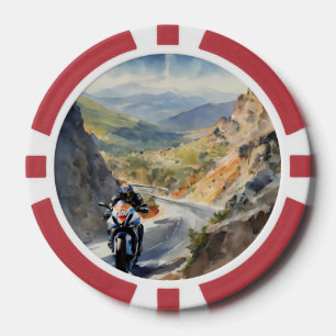 Hochgeschwindigkeits-Abenteuer in lebendiger Bergw Pokerchips