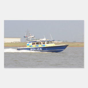 Hochgeschwindigkeits-Polizeiboot Rechteckiger Aufkleber