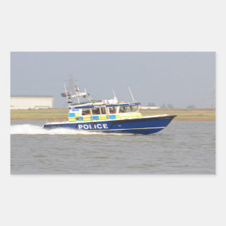 Hochgeschwindigkeits-Polizeiboot Rechteckiger Aufkleber