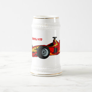 Hochgeschwindigkeits-Rennwagen - Cartoon Bierglas