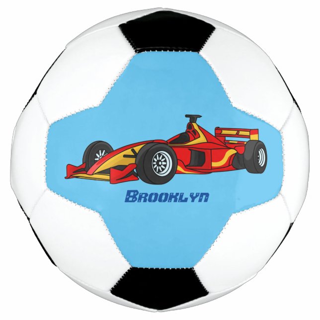 Hochgeschwindigkeits-Rennwagen - Cartoon Fußball (Vorderseite)