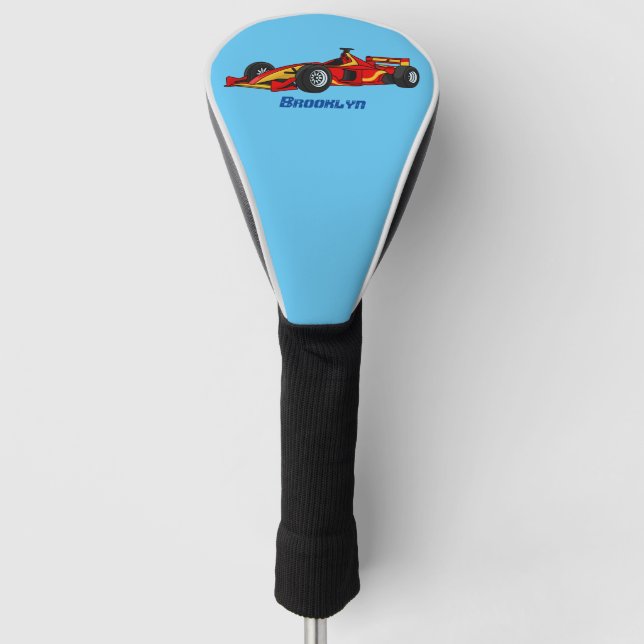 Hochgeschwindigkeits-Rennwagen - Cartoon Golf Headcover (Vorderseite)