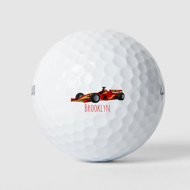 Hochgeschwindigkeits-Rennwagen - Cartoon Golfball (Vorderseite)
