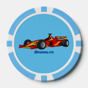 Hochgeschwindigkeits-Rennwagen - Cartoon Pokerchips