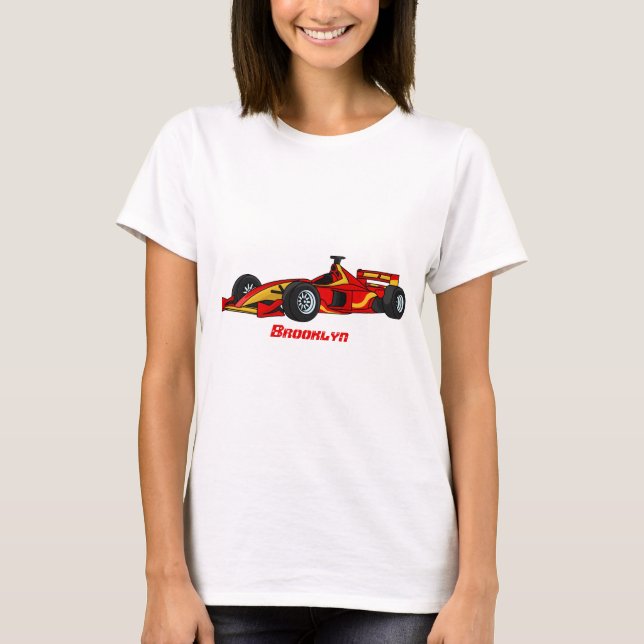 Hochgeschwindigkeits-Rennwagen - Cartoon T-Shirt (Vorderseite)
