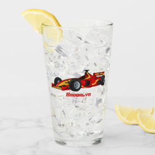Hochgeschwindigkeitsrennwagen Cartoon-Illustration Glas