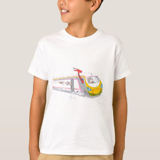 Hochgeschwindigkeitszug-Cartoon u. T-Shirt