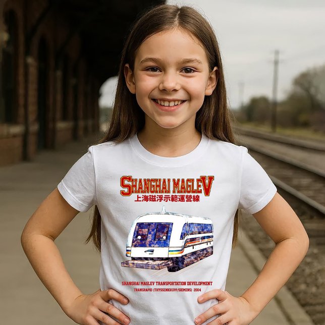 Hochgeschwindigkeitszug Shanghai Maglev SMT Transr T-Shirt (High-Speed Shanghai Maglev SMT Transrapid Train. Girl Basic T-Shirt)