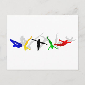 Hochgetaucher Hochspringboard Plattformsport Postkarte