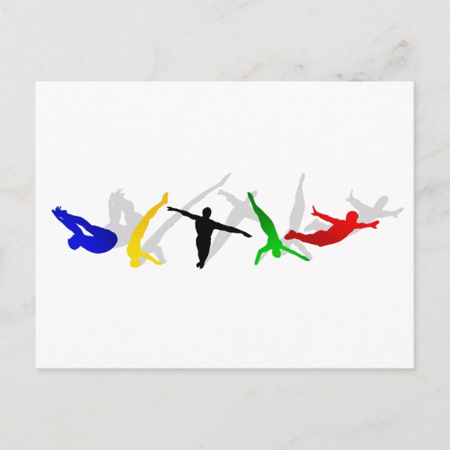 Hochgetaucher Hochspringboard Plattformsport Postkarte (Vorderseite)